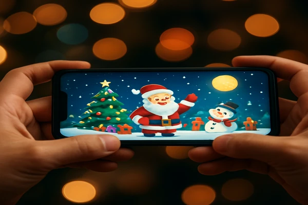 একজন ব্যবহারকারী স্মার্টফোনে সহজভাবে অনলাইন গেম উপভোগ করছেন